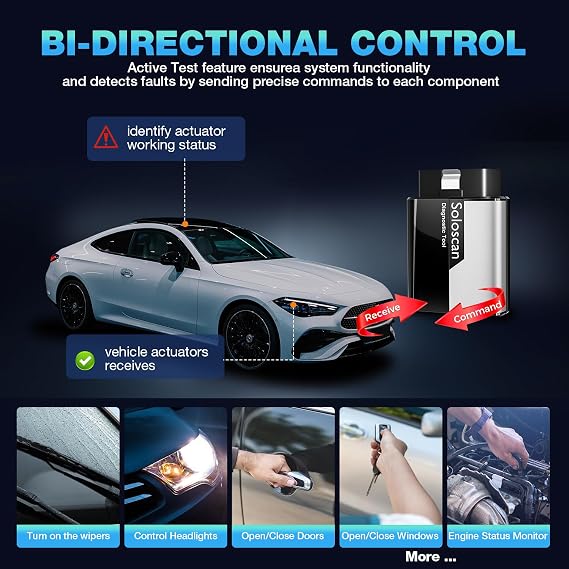 KINGBOLEN Soloscan Car Diagnostic Tool for BENZ/for Maybach/for Sprinter,Full System OBD2 Bidirectional Scan Tool with 50+ Reset,Active Test,ECU Coding,Bluetooth 5.2,Lifetime Free Update.
