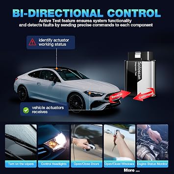 KINGBOLEN Soloscan Car Diagnostic Tool for BENZ/for Maybach/for Sprinter,Full System OBD2 Bidirectional Scan Tool with 50+ Reset,Active Test,ECU Coding,Bluetooth 5.2,Lifetime Free Update.