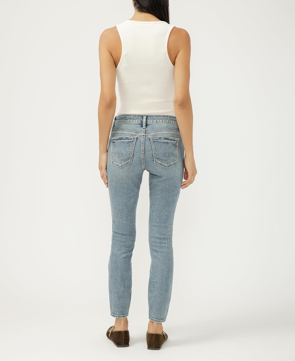 Silver Jeans Co. Women's Elyse Mid Rise Comfort Fit Skinny Jeans - Image 2