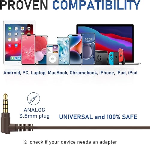 Miniatura 5 de LUDOS FEROX Auriculares con cable in-Ear, 5 años de garantía, auriculares con micrófono, cancelación de ruido con cable para conector de 3.5mm,