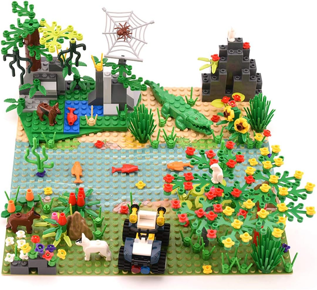 Haunen Garden Park Building Block Parts Botanical Scenery Accessories Plant Set Building Bricks Toy Trees Flowers Compatible with Lego