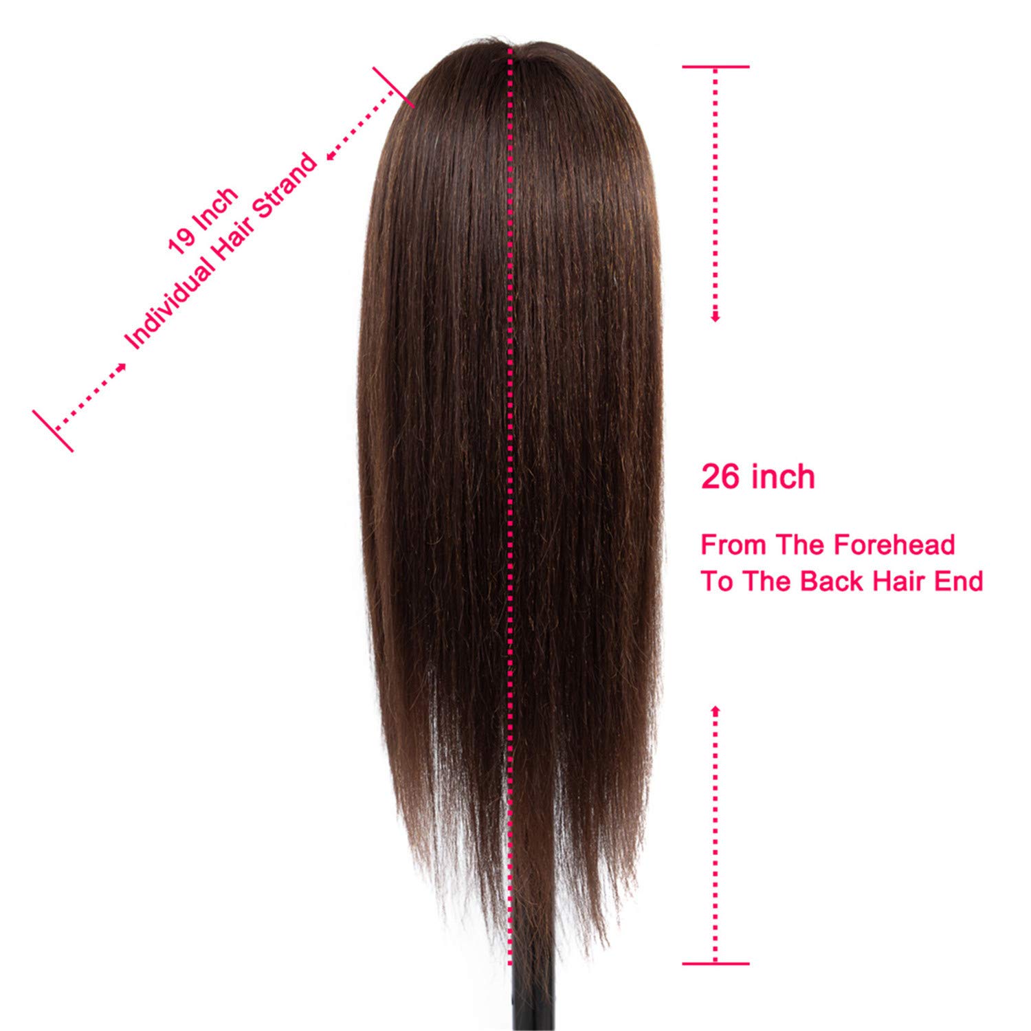 NAYOO Mannequin Head with Hair, 60% Real Hair Blend, Life-Size, Includes Table Clamp, Training mannequin head for Braiding & Styling Practice, Perfect for Beauty Students & Beginners
