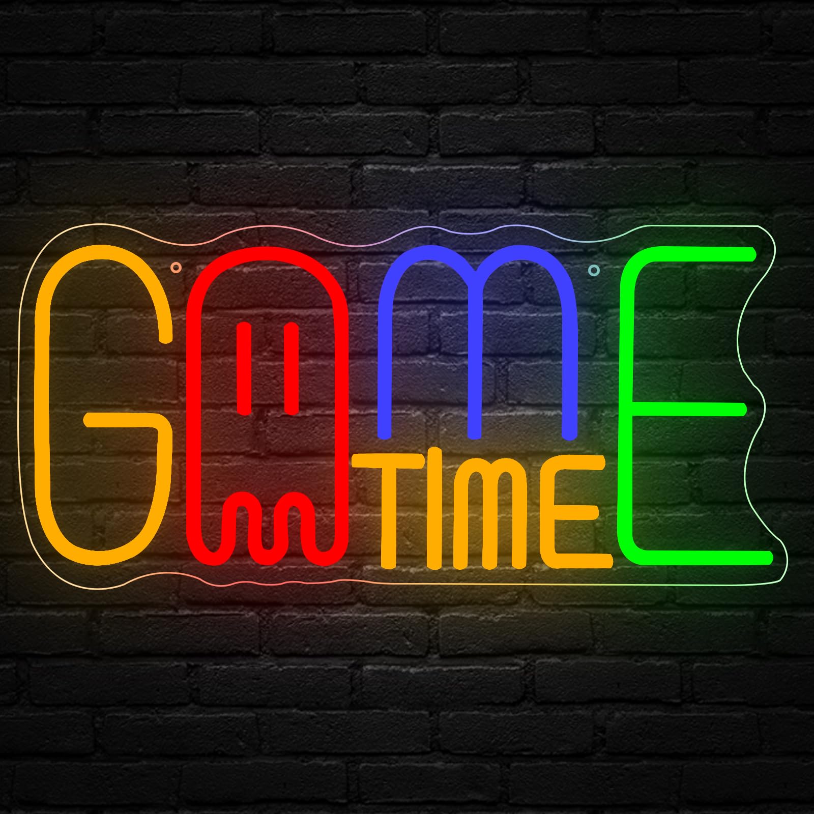 Game Time Neon Sign Gaming LED Sign Retro Arcade for Wall Colorful Gamer Neon Lamp Glowing Dimmable for Home Gaming Room Game Room Play Area Game Time Decoration for Teenage Boys — image 1