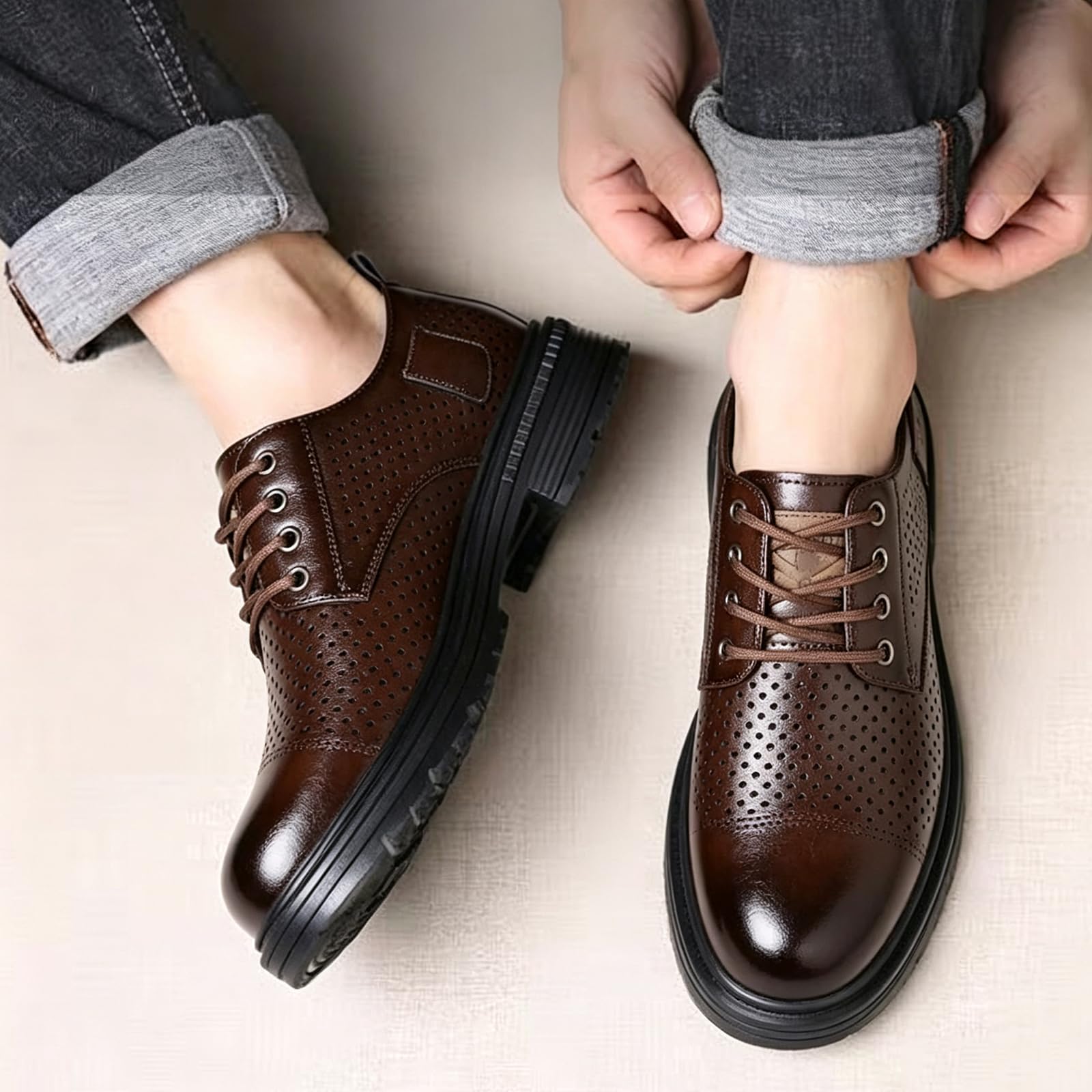 Scarpe Eleganti da Uomo Scarpe con Lacci | in pelle, punta arrotondata, ufficio, pendolarismo, tutte le stagioni, matrimoni, formale