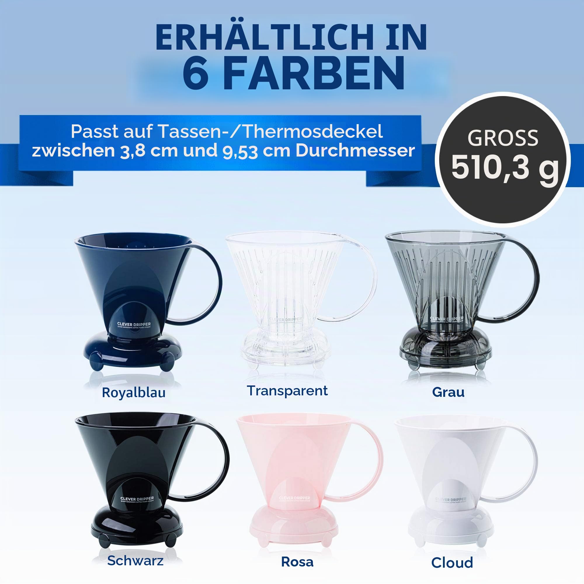 Clever FBA Getränke, Kunststoff, farblos, 18 oz Large, 18