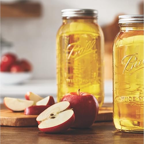 Miniatura 2 de WOODRIVER Tarros Mason de boca ancha de 64 onzas con tapas y bandas. Tarros para enlatar, fermentar, encurtir y almacenar. Tarros Mason grandes.