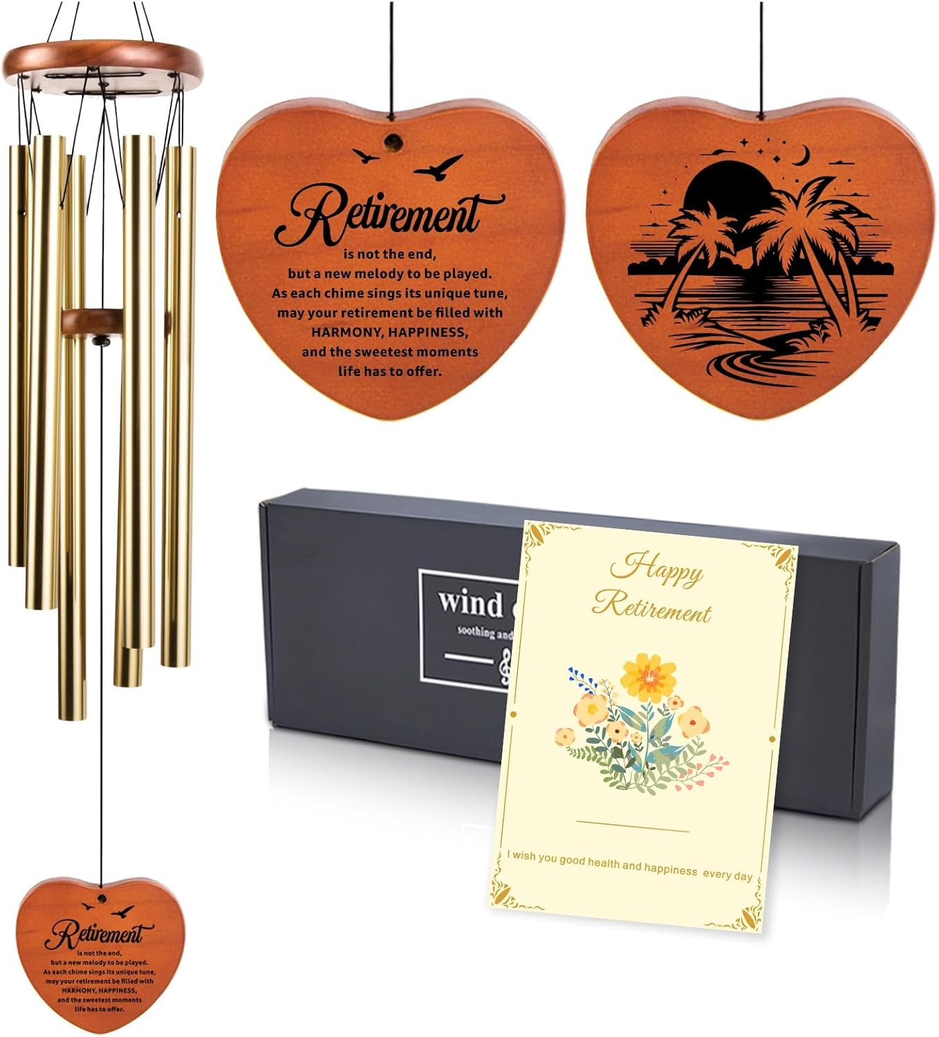 Retirement Gift for Woman Men - Retirement Gifts Wind Chimes, Happy Retirement Gifts for Family Friends Coworker Teacher Nurse Boss