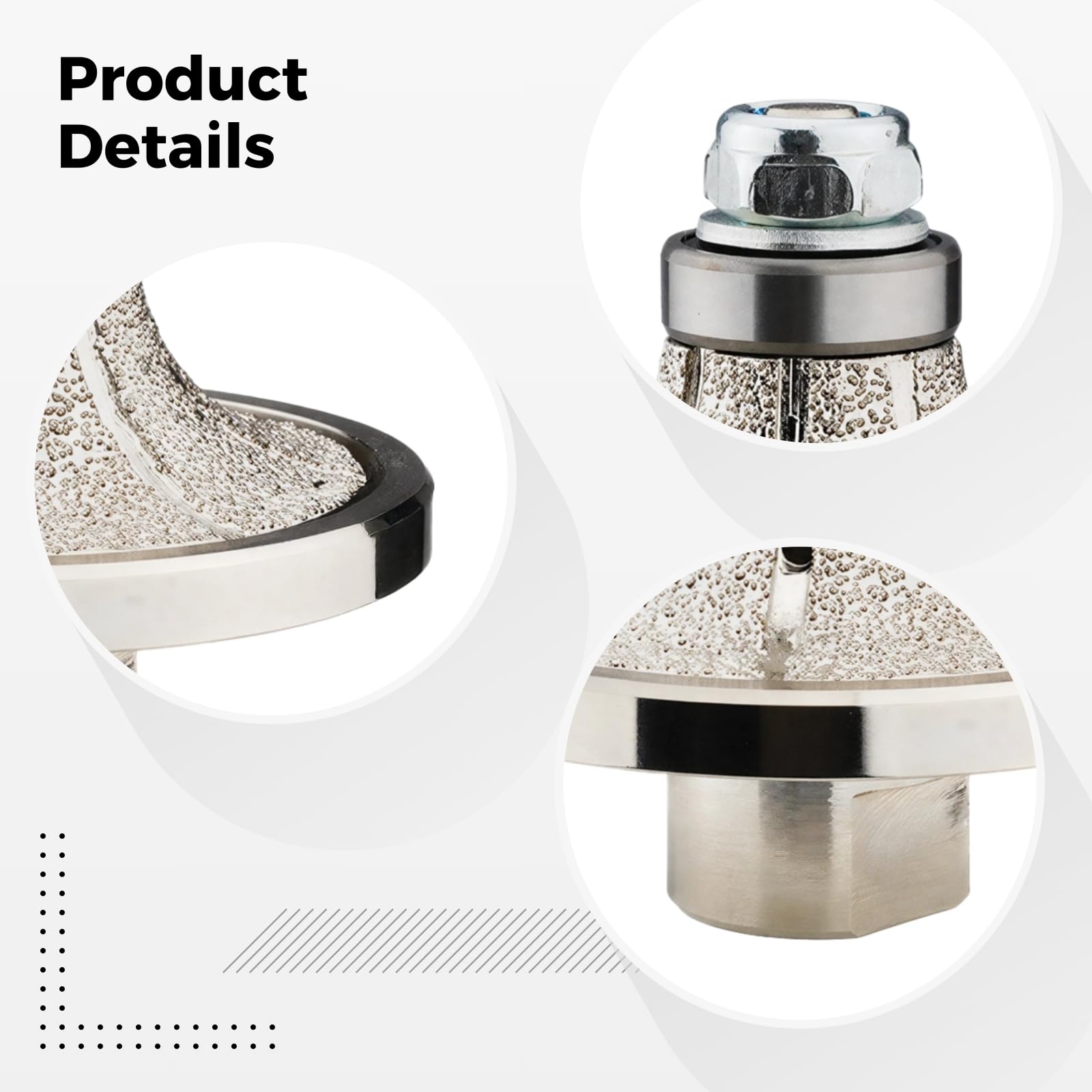 Rueda de molienda de piedras preciosas sintéticas soldadas de 65 x 20 mm, rueda de perfil de piedras preciosas sintéticas de 2.6 x 0.8 pulgadas, broca de enrutador de piedras preciosas