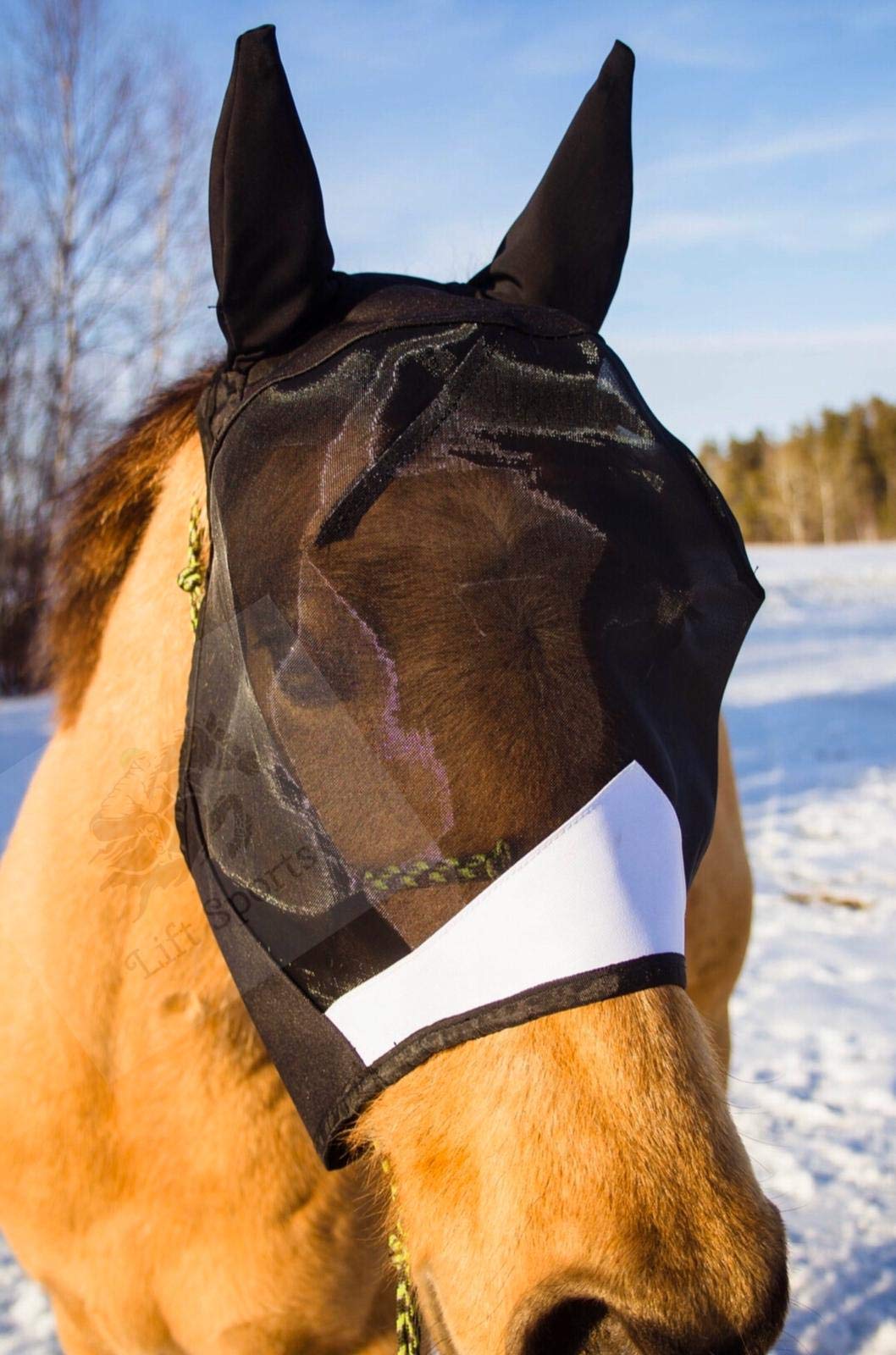 Horse Fly Mask with Ears 5 Colors Stretchable Ears Net Breathable Protect from Bugs and Flies Hood Veil Tack Equestrian Shows Trails (Pink)