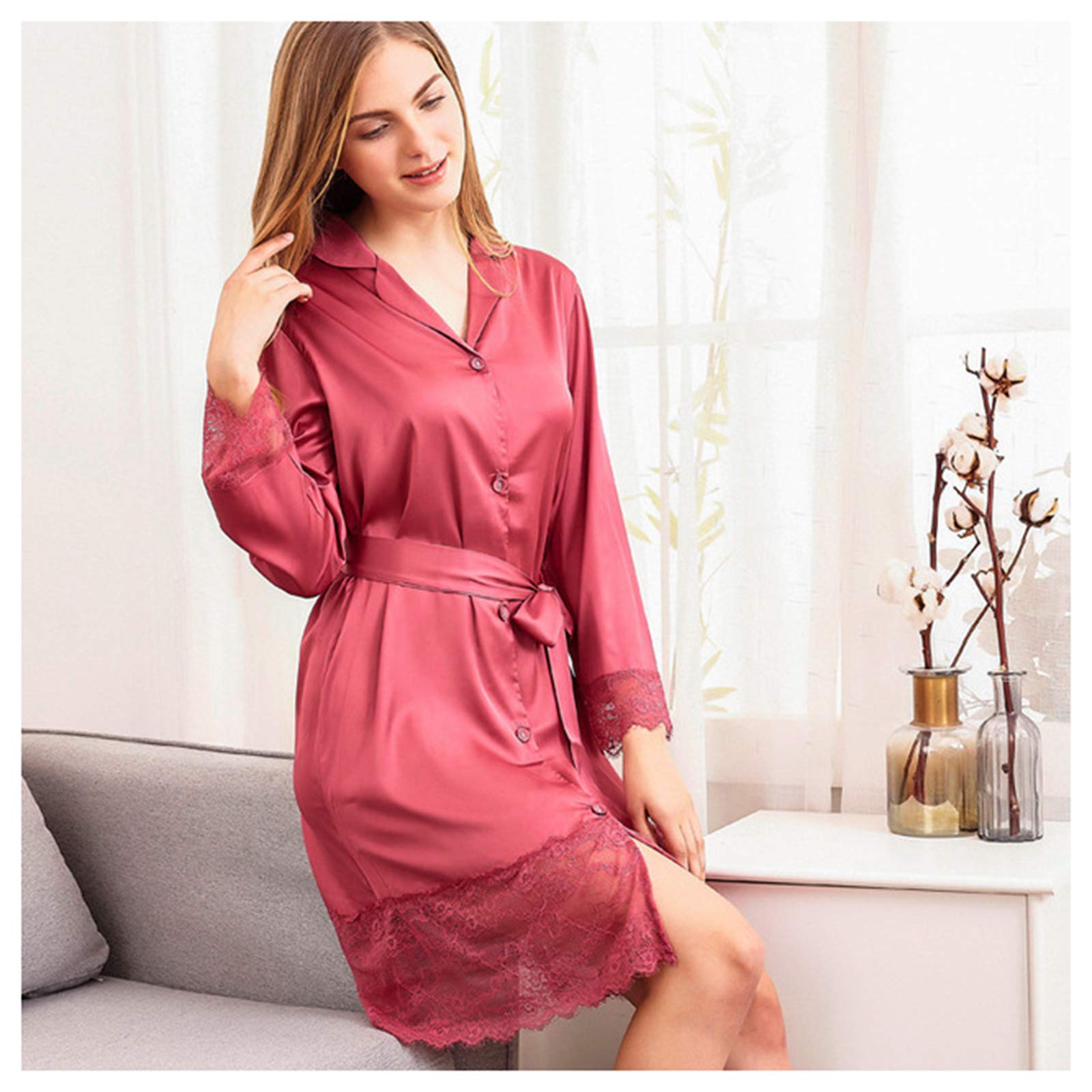 Peignoir couleur unie femme mi-long pour stopper le coup de froid au réveil
