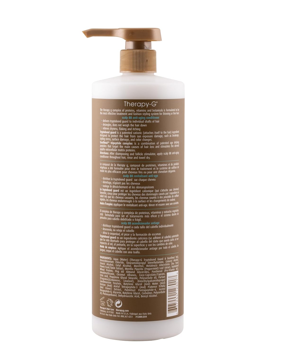 Scalp BB Anti-Aging Conditioner for hair loss, stimulating hair regrowth, protecting hair color Liter 33.8 oz | GLP-1 support