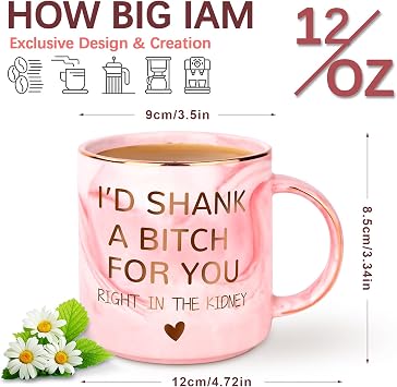 Birthday Gifts for Women - 12oz Funny Coffee Mug for Best Friend Girlfriend Besties BFF Teen Girls Sister Gifts from Sister Valentines Galentines Christmas Mothers Day Presents for Mom Grandma Aunt