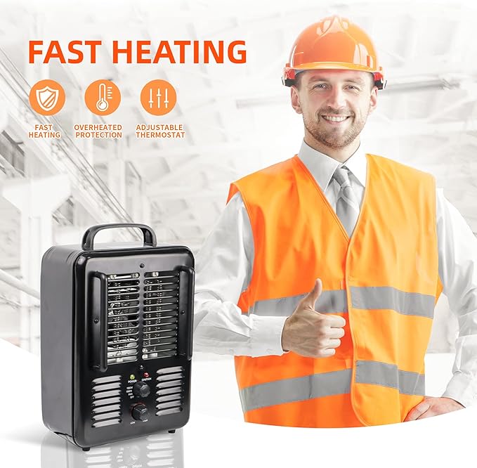 Calefactor Eléctrico Portátil Cerámico 1500W con Termostato miniatura 2