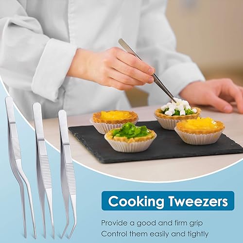 Miniatura 6 de Patelai 12 piezas de herramientas de chapado de chef, cucharas de llovizna, pinzas de cocina, cucharas de dibujo de acero inoxidable de precisión