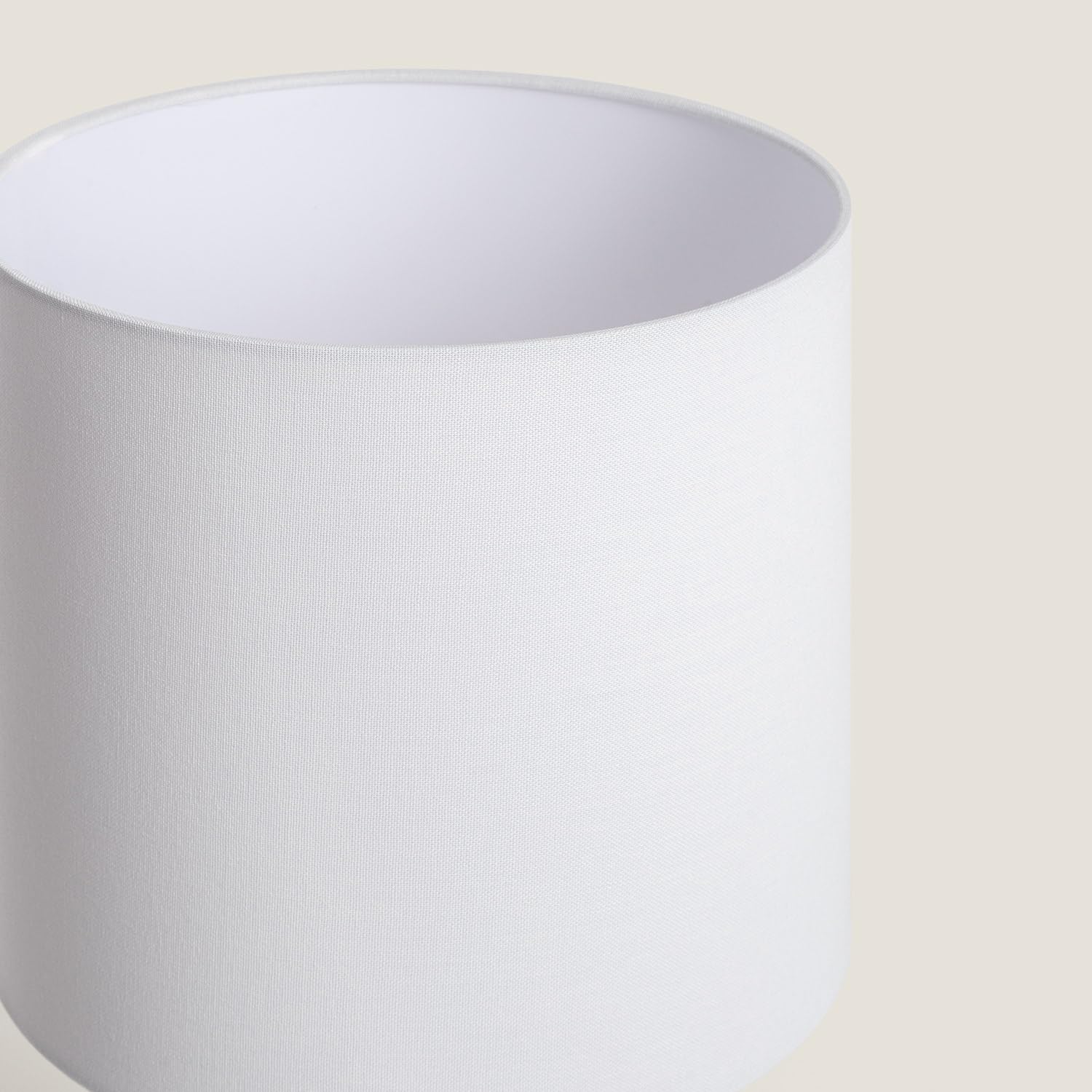 LEDKIA Lámpara de Mesa Cerámica y Tela Barta Blanco