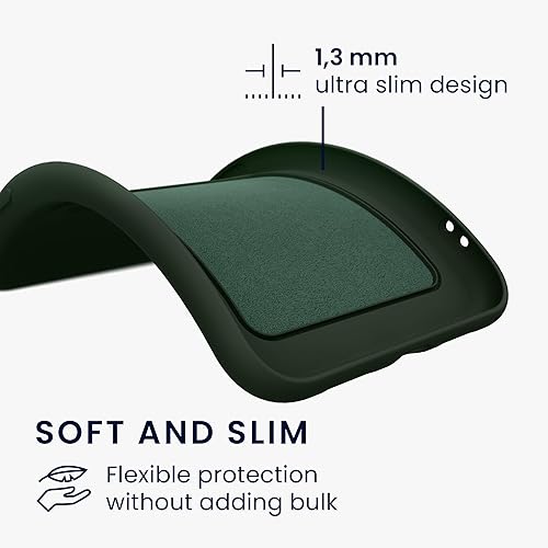 Miniatura 10 de kwmobile Funda compatible con Apple iPhone SE (2022)  iPhone SE (2020)  iPhone 8  iPhone 7 - Funda de TPU con tarjetero de crédito, color verde