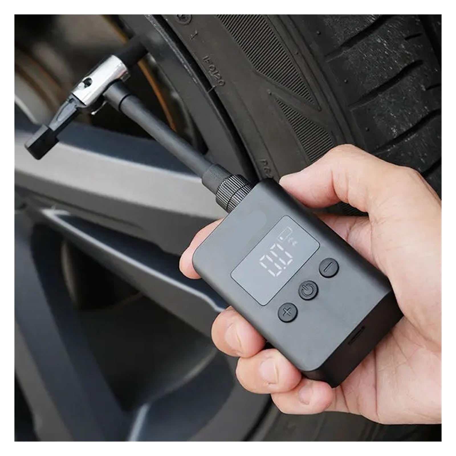 Bomba de Aire, 2Pcs Inflador Eléctrico Portátil para Neumáticos, Bomba | Pantalla Digital LED, Bici, Moto, Coche, Balón