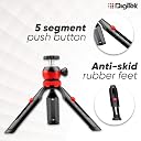 DIGITEK® (DTR-200MT) 18CM Flexible & Portable Mini Tripod with Smartphone Holder & 360° Ball Head, 1kg Load Capacity, 2 Section Adjustment, Rubber Feet, For Smartphones, Compact Cameras, GoPro Cameras gallery image