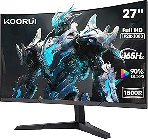 Monitor Gaming KOORUI 27 Pollici Curvo FHD 180Hz