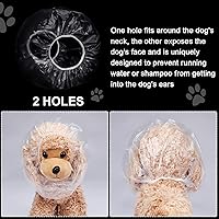 Vista 2 de Weewooday 32 gorras desechables para ducha para mascotas, cubiertas de plástico para orejas de perro, para baño, gotas, protector – Protección