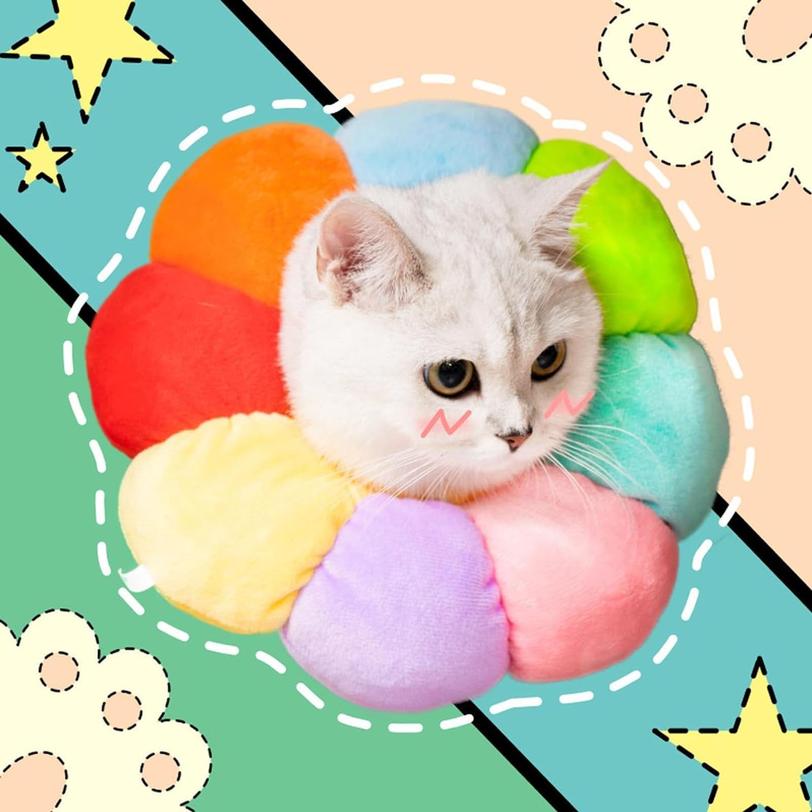 Cat Cone Collar Soft, Soft Cat Cone, Adjustable & Breathable E-Collar, Comfortable Pet Recovery with Velcro - Image 2