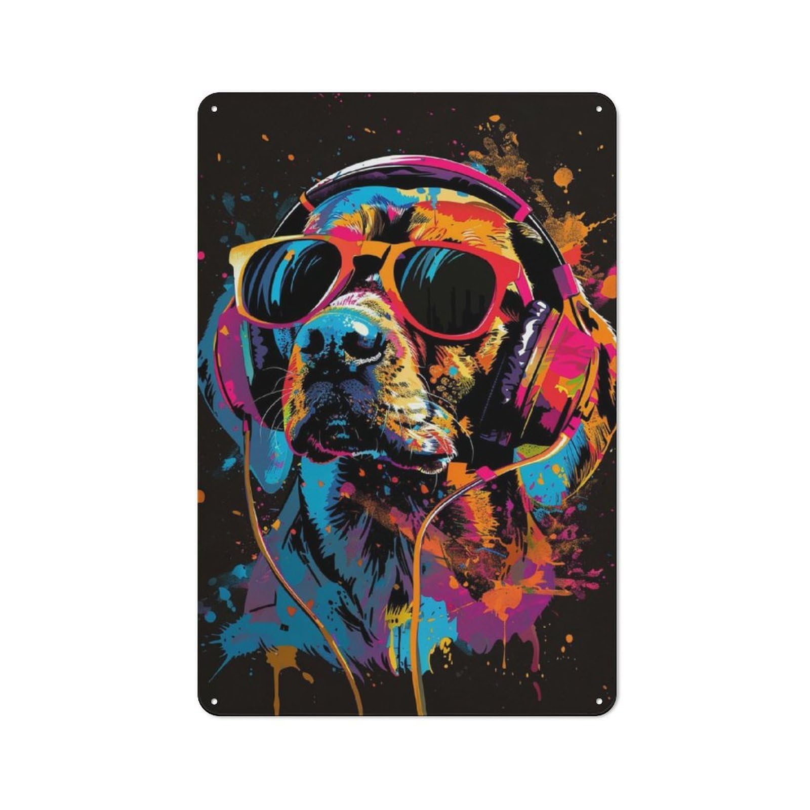Junmoney Beagle Colorful Tin Sign 30X20cm For Workshop Wall, Rustic Wall Decor, Suited To Workshop Decor Fans