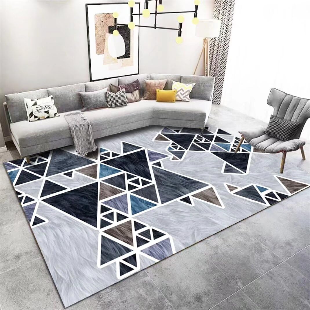 Tapis de salon moderne abstrait gris 140x200 pour couloir et maison