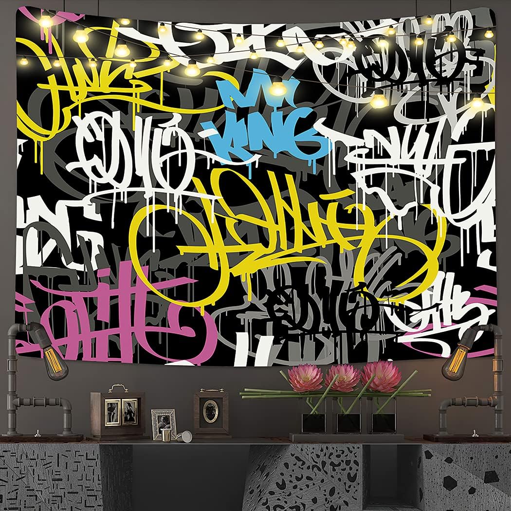 Graffiti Street Art Room Decor,Tapestry for Bathroom Wall