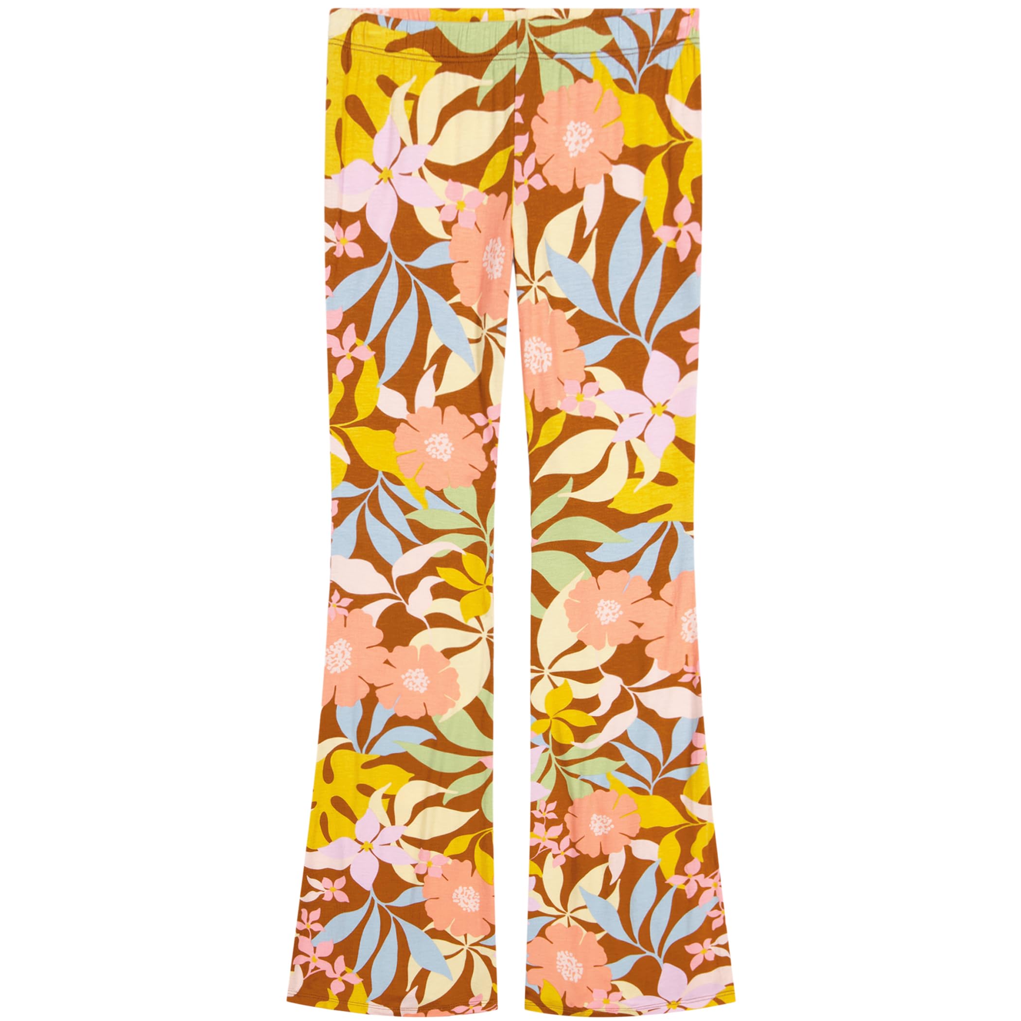 Billabong Girls' Tell Me Elastic Waist Flared Pants, High-Waist, Pull-on Closure
