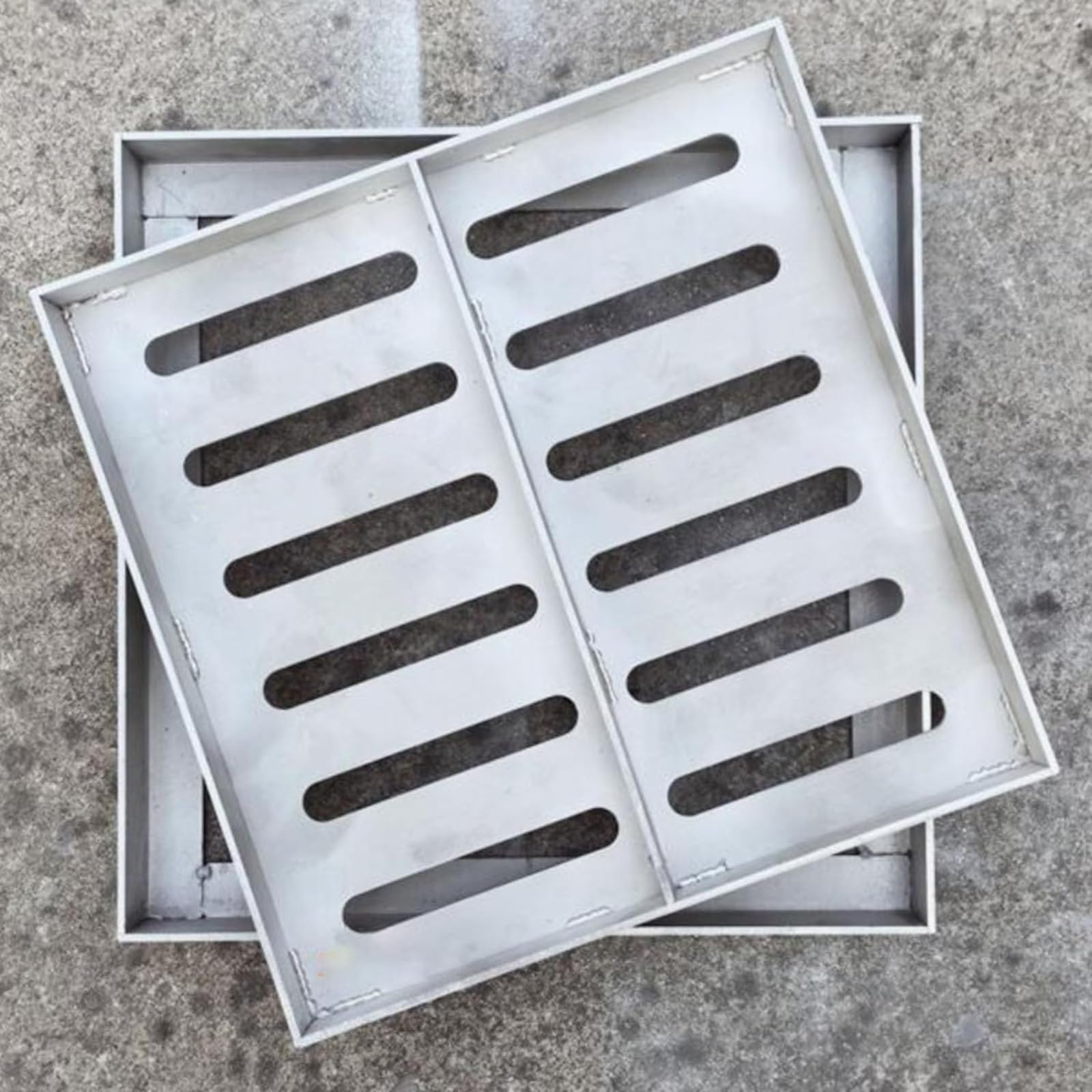 Rejilla de desagüe Cuadrada de Acero Inoxidable con Tapa extraíble - Sumidero Decorativo para Garaje Exterior, Sistema de canaletas para Pisos de concreto, solución de Drenaje Duradera y ele