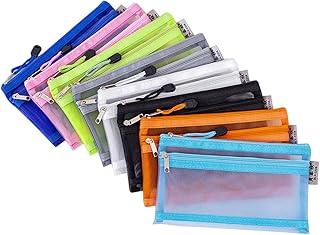 8 Pcs Zipper Mesh Pouch,Mesh Cosmetic Makeup Organizer Bag Travel Mesh Bag for Cosmetics Offices Supplies Travel Accessories