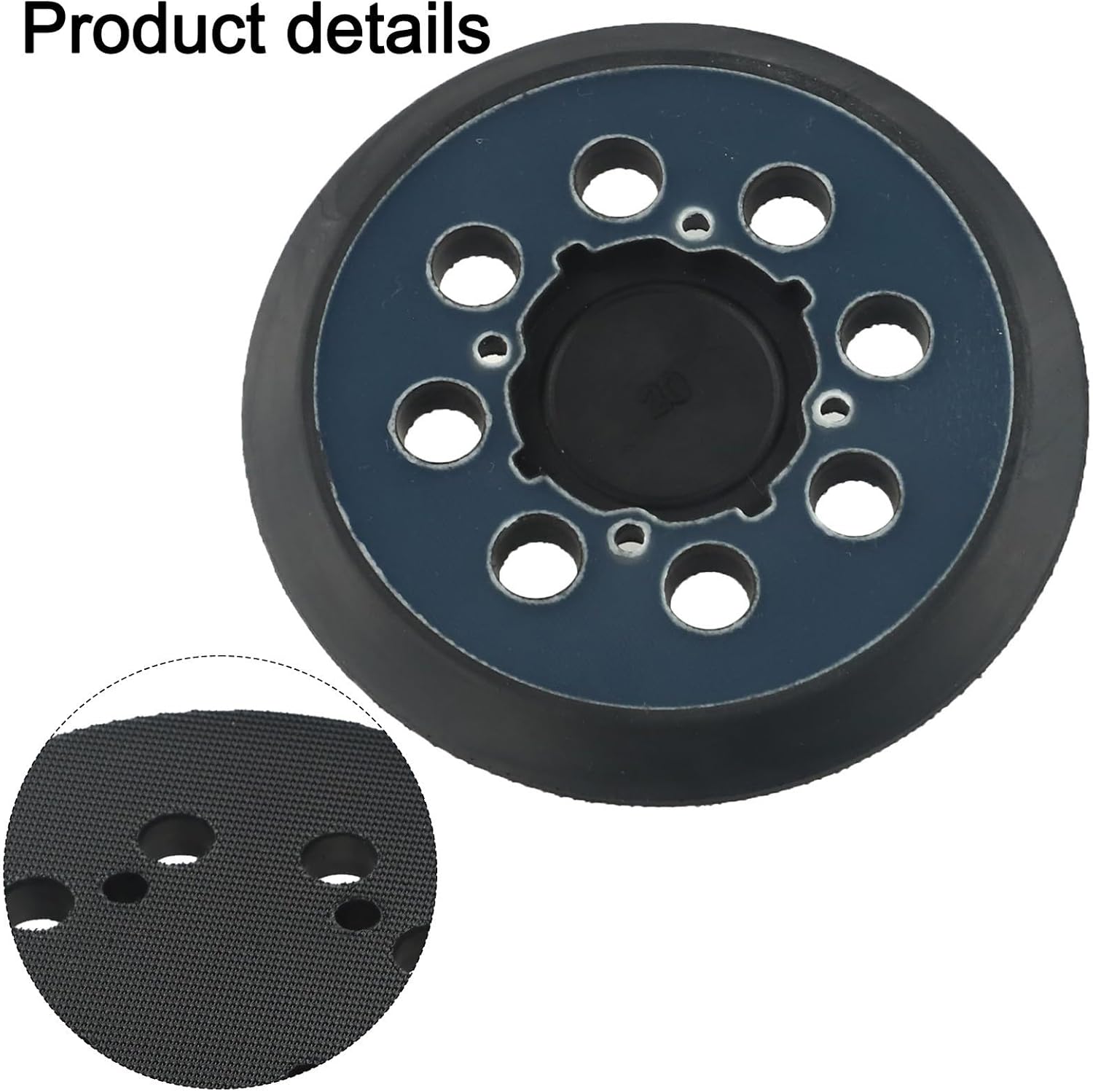 5 Inch Replacement Sander Pad CMCW220B & CMEW231, 8-Hole Hook & Backing with Rubber, Engineering Base Random Sanders