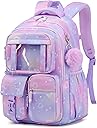 PIG PIG GIRL Kids Backpack for Girls - School Bags for Middle School Students - Book Bag for Elementary Primary - Kawaii Ita Backpack - Purple