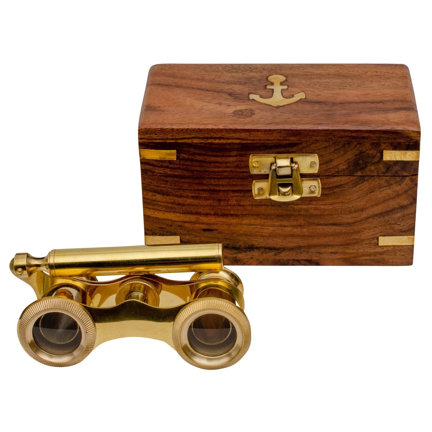 Jumelles d'opéra avec boîte en bois jumelles de théâtre 11cm style antique