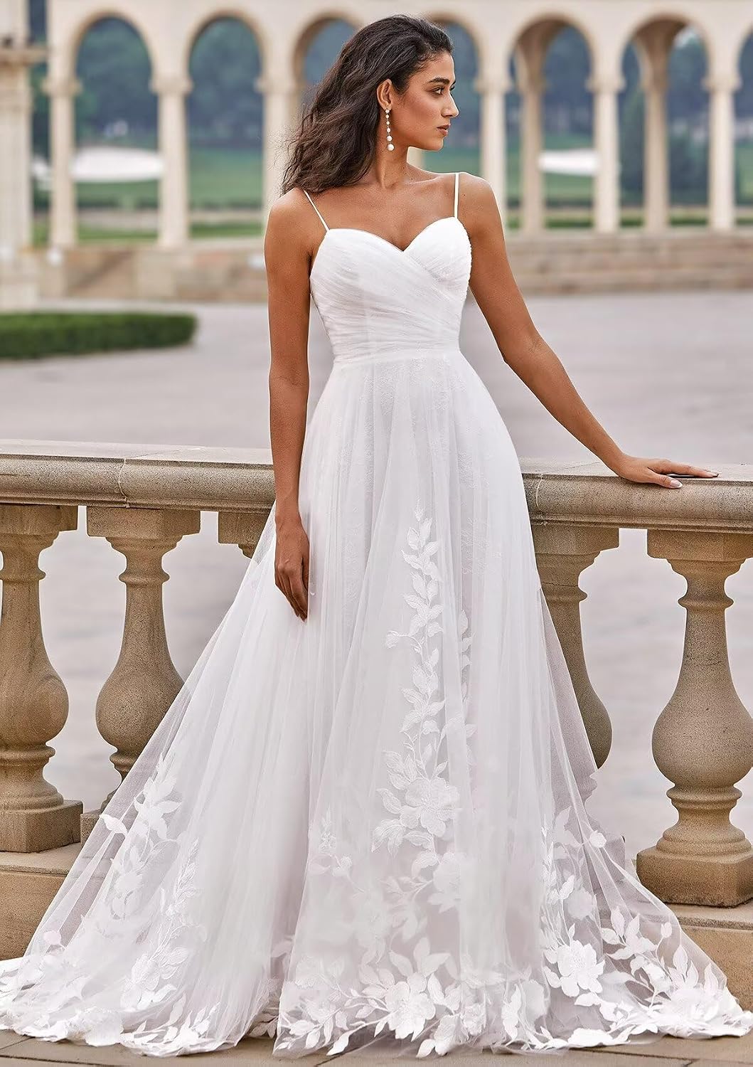 Wedding Dresses for Bride Lace Appliques A Line Mermaid Long Maxi Boho Beach Bridal Ball Gown with Train for Women 2026