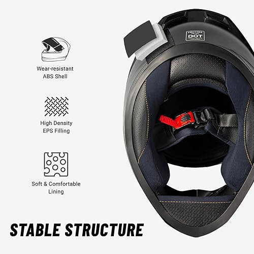 Miniatura 5 de Casco de motocicleta de cara completa aprobado por DOT, Casco de motocross ligero para hombres y mujeres adultos, Cascos de motocicleta para