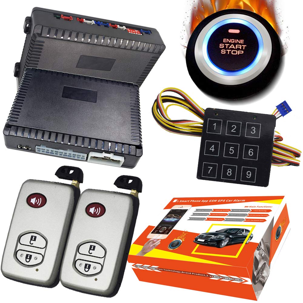 ZERTRAN Smart Security Car Alarm Passive Keyless Entry Auto Central Lock Push Button Remote Car Engine Start Stop for TYT 1100FT
