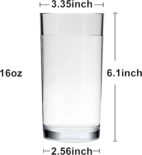 Miniatura 8 de Youngever Paquete de 8 vasos de plástico para agua, vasos de plástico, vasos de plástico reutilizables, vasos irrompibles, reutilizables, sin BPA,