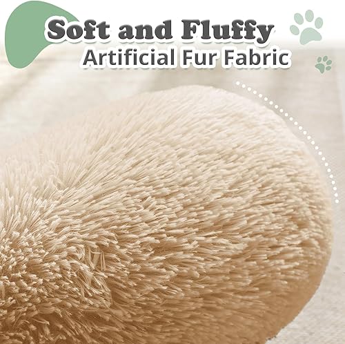 Miniatura 2 de JOLLYVOGUE - Cama para perros y gatos, cama relajante y antiestrés para mascotas y perros pequeños, cojín esponjoso en forma de dona para mascotas