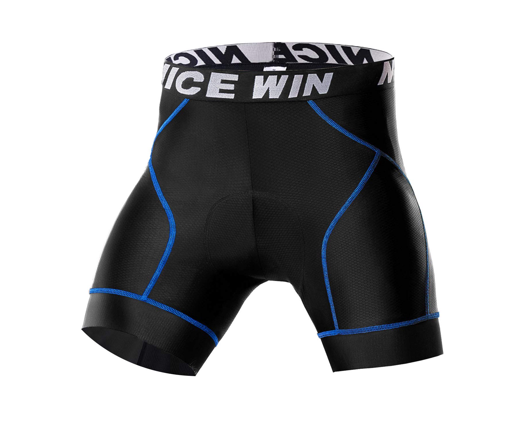 NICEWINMens 4D Padded Bike Shorts Anti-slip Leg Cycling Underwear Wide WaistBand Biking Bicycle Motorcycle Underpants