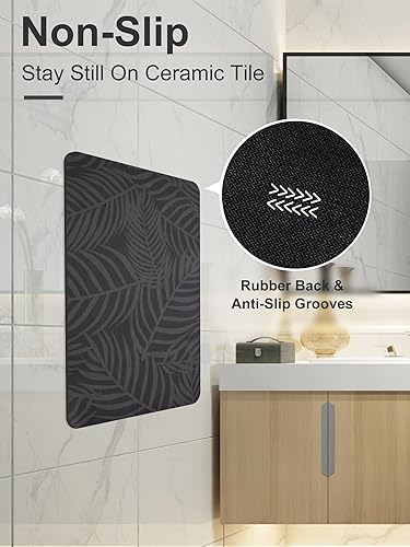 Miniatura 4 de Homlab Tapete de baño antideslizante, de secado rápido, súper absorbente, con respaldo de goma, lavable, delgado, para debajo de la puerta, ideal