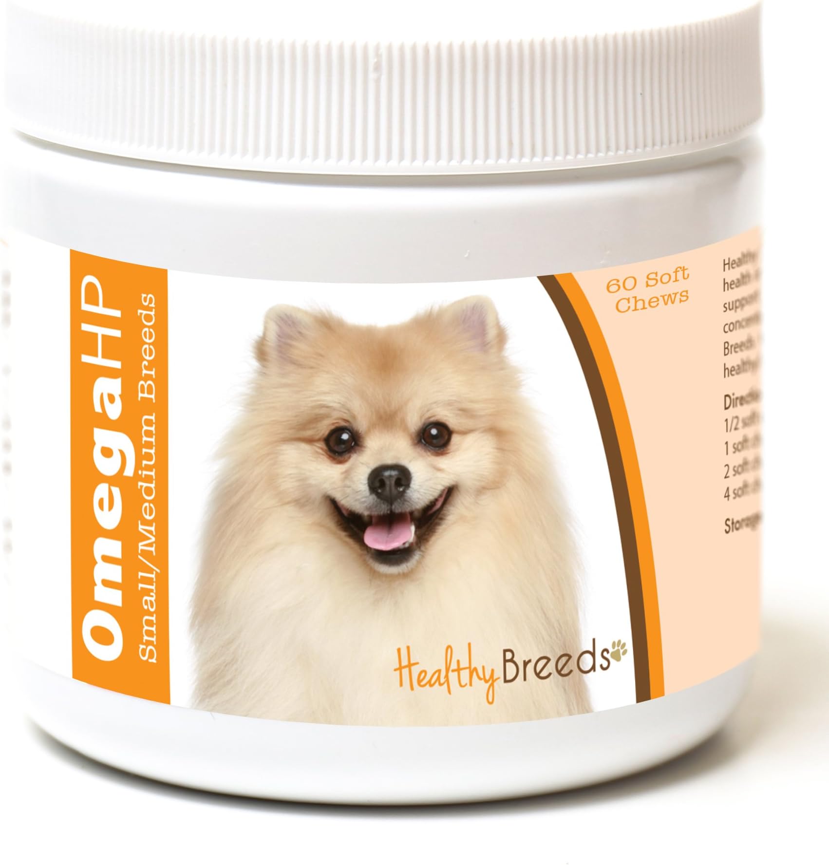 Healthy Breeds Pomeranian Omega HP Fatty Acid Skin and Coat Support Soft Chews 60 Count