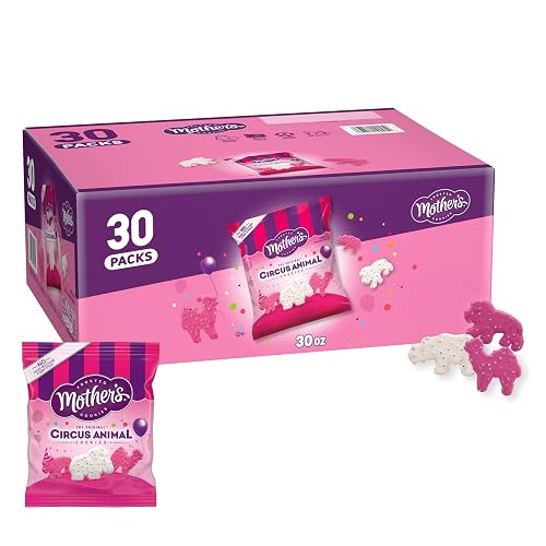 Mother’s Original Circus Animal, Frosted Animal Cookies with Rainbow Sprinkles, 30 packs, 1 oz - Vanilla - 1 Ounce (Pack of 30)