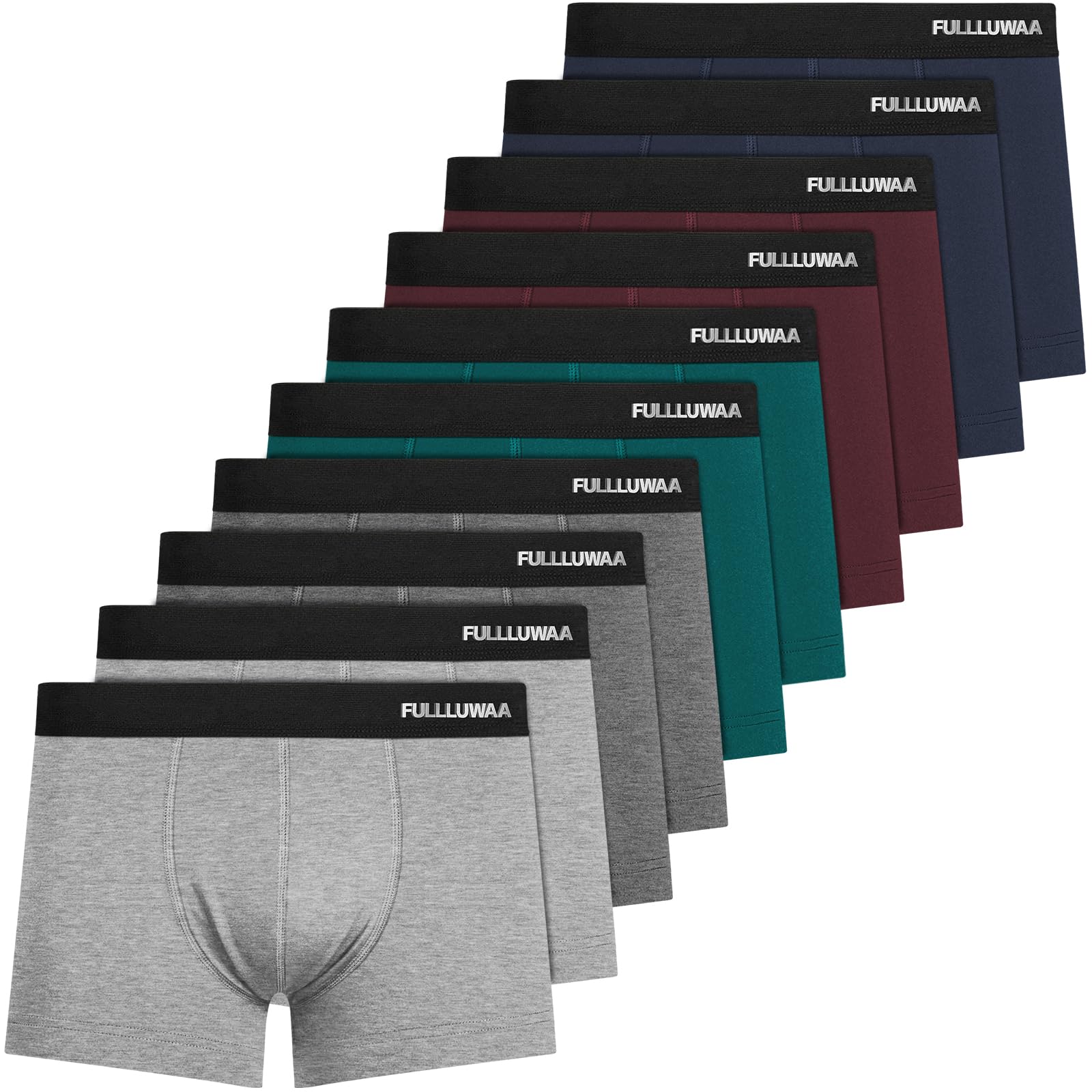 Fullluwaa Calzoncillos Hombre Boxer,Boxer Hombre Pack(Pack de 10),de Algodon,cómodo y Ajustado