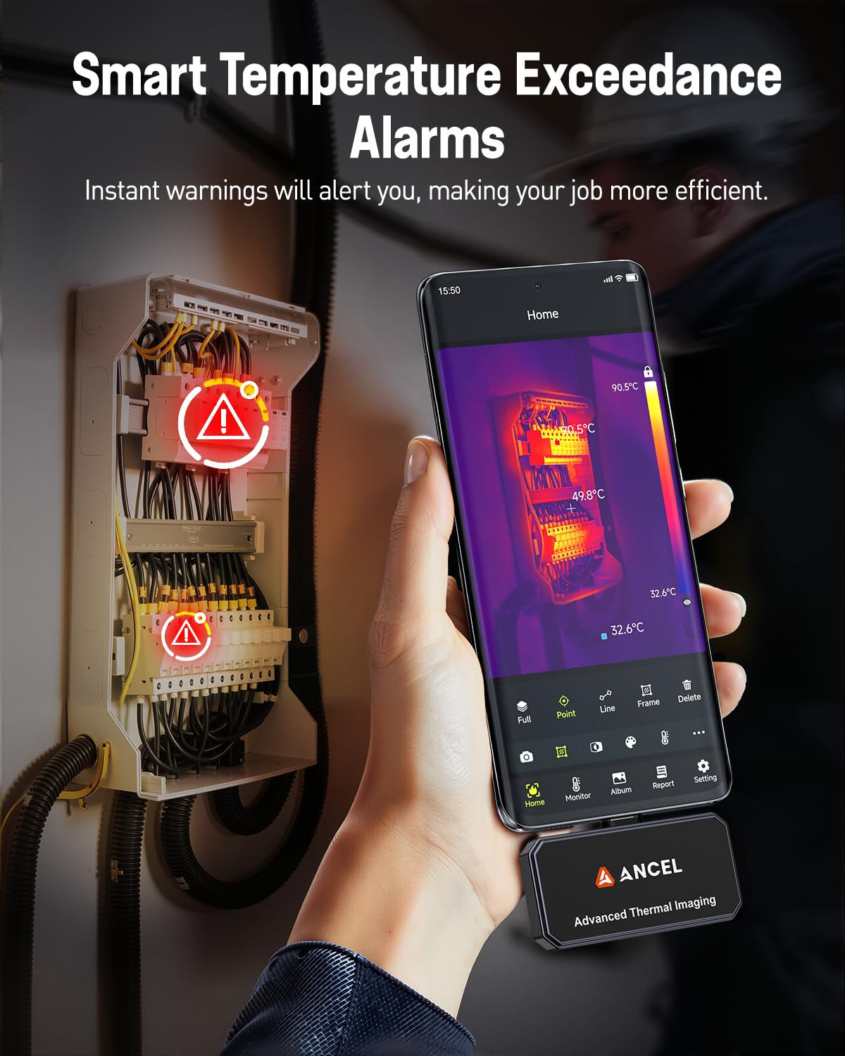 ANCEL IR101 Thermal Camera, 512x384 IR Resolution Thermal Imaging Camera for Android (USB-C), 25Hz Real-Time Diagnostic Infrared Camera, 0.24W Thermal Imager for Home/PCB Inspection/Automotive Repair