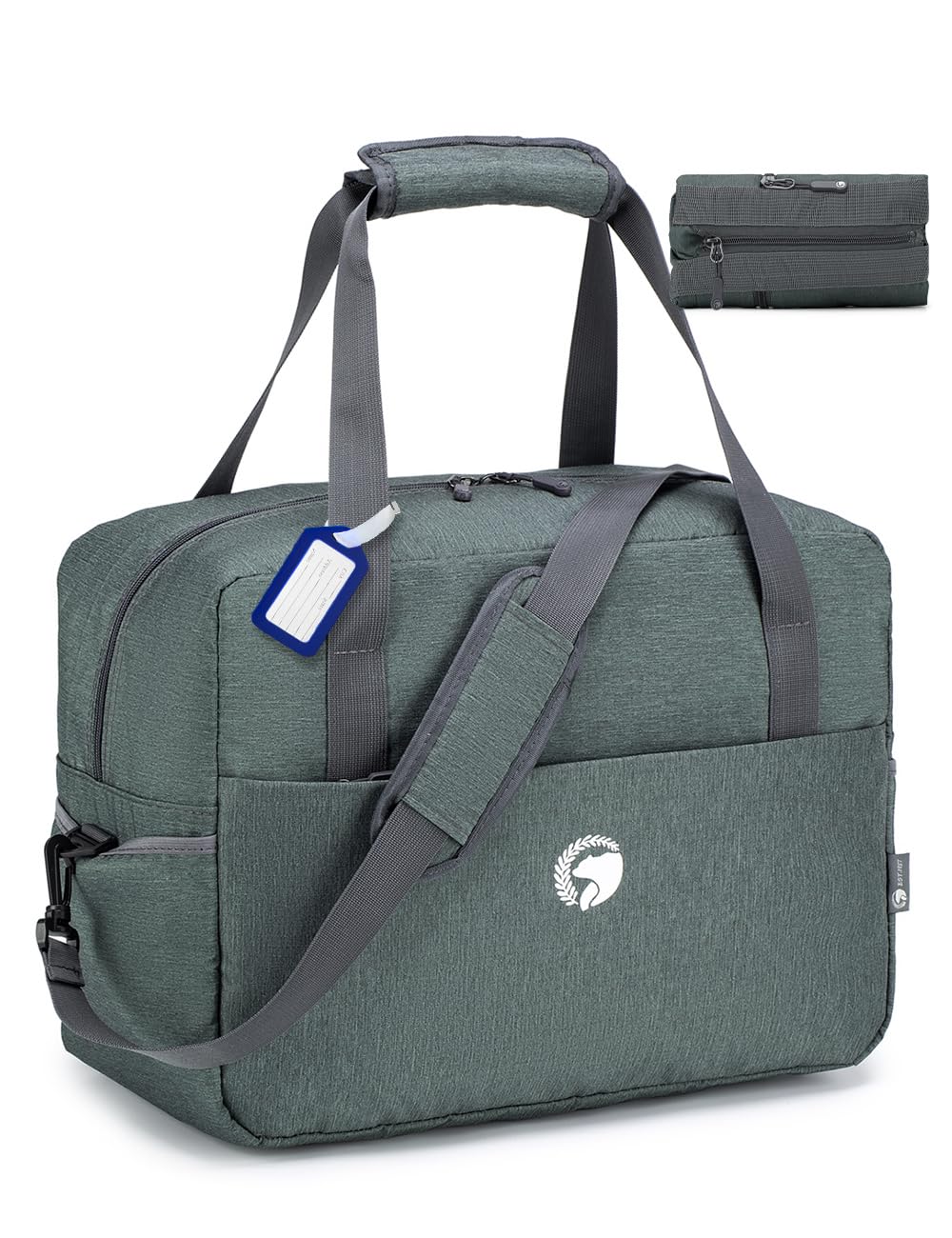 BAGZY Bagaglio a Mano 40x30x20 Wizzair, Impermeabile Borsa Cabina da Viaggio Aereo Pieghevole, Piccola a Mano per Parto Ospedale da Ginnastica, 25L Grigio Nylon