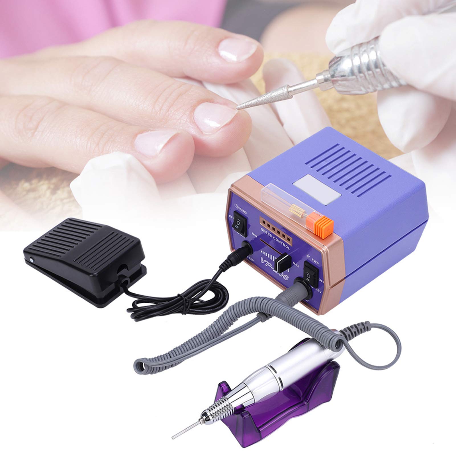 30000RPM elektryczny pilnik do paznokci, elektryczny zestaw ko¨½c¨®wek do paznokci, manicure pedicure elektryczny do salonu paznokci osobisty manicure DIY (220 V)