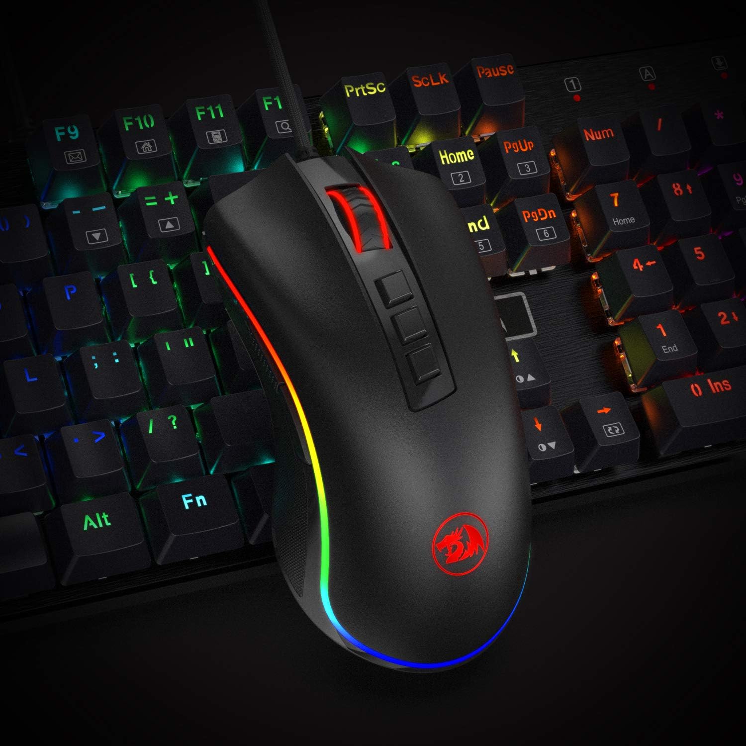 Redragon M711 Cobra Gaming Mouse with 16.8 Million RGB Color Backlit, 10,000 DPI Adjustable, Comfortable Grip, 7 Programmable Buttons : Video Games