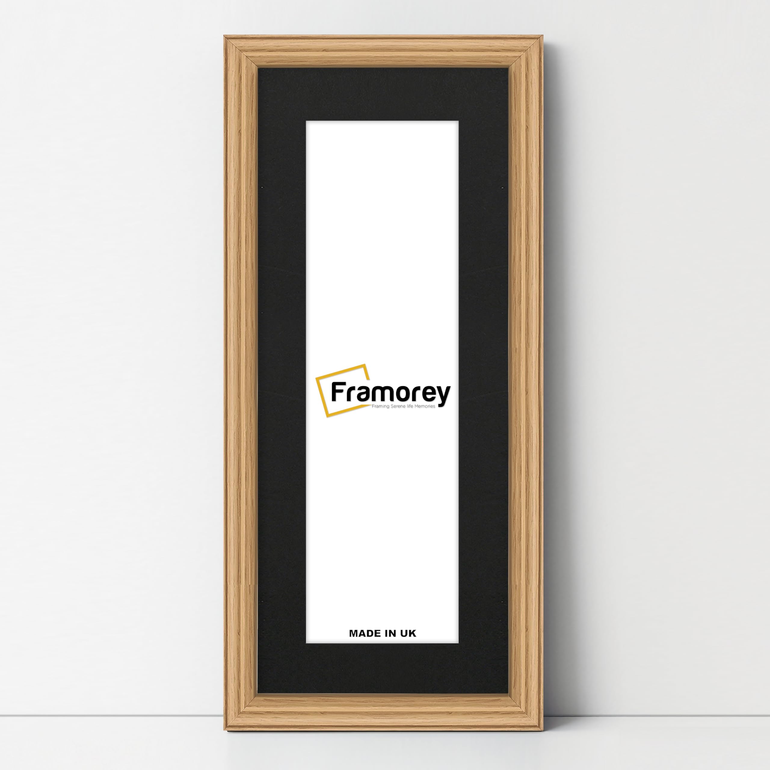 FRAMOREY Panoramic Style Antique LW Picture Frame, 26x13" Oak Photo Frame With 22x9" Black Mount Wall Art Poster Frame, Modern Photo Frames, Home Décor Frames