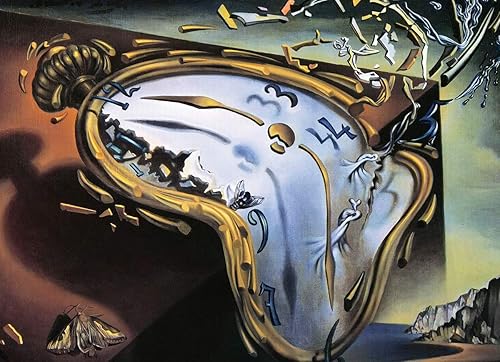 Miniatura 2 de EuroGraphics Reloj suave en el momento de la primera explosión (reloj de fusión) por Salvador Dali rompecabezas de 1000 piezas, negro